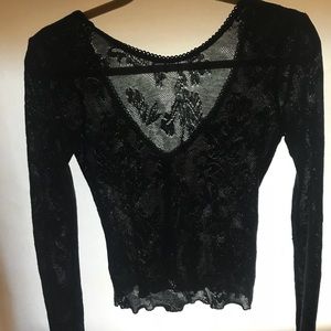 Free People sheer lace long sleeve